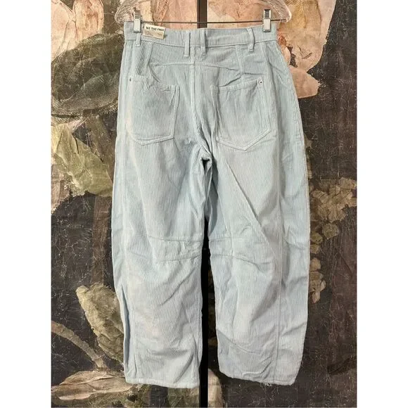 Free People We The Free Good Luck Mid-Rise Cord Barrel Jeans Size 26 - Picture 3 of 5